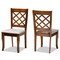 Baxton Studio Verner Modern and Contemporary Grey Fabric Walnut Finished Wood 2-Piece Dining Chair Set 174-10541-Zoro - alternate 1